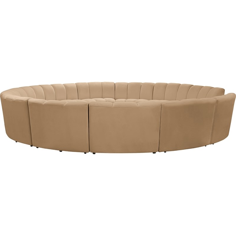 Meridian Furniture Infinity Camel Velvet 12pc. Modular Sectional