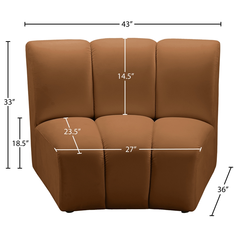 Meridian Furniture Infinity Saddle Velvet Modular Chair