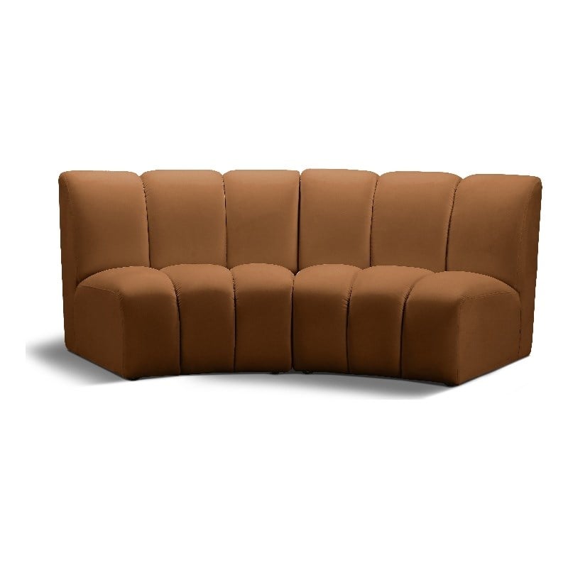 Meridian Furniture Infinity Saddle Velvet 2pc. Modular Sectional