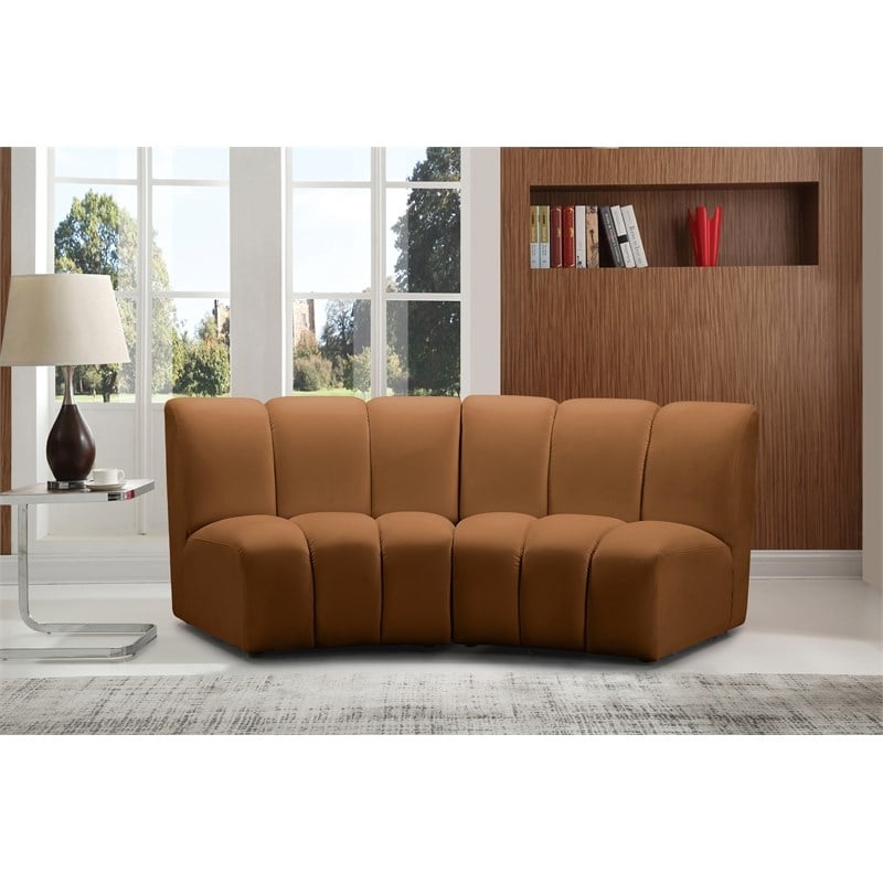 Meridian Furniture Infinity Saddle Velvet 2pc. Modular Sectional