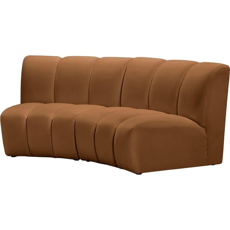 Meridian Furniture Infinity Saddle Velvet 2pc. Modular Sectional
