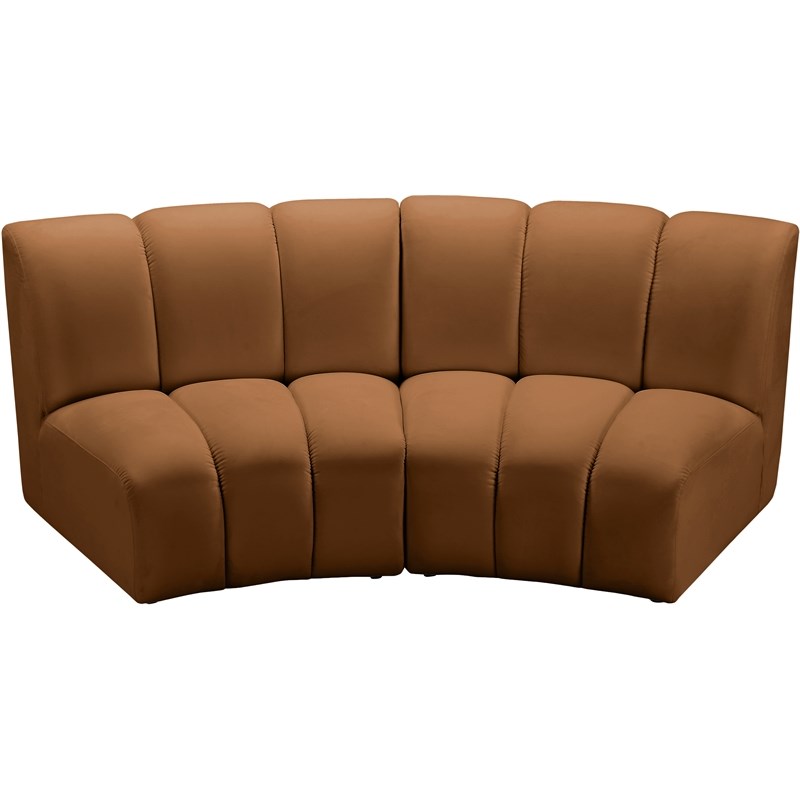 Meridian Furniture Infinity Saddle Velvet 2pc. Modular Sectional