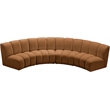 Meridian Furniture Infinity Saddle Velvet 4pc. Modular Sectional