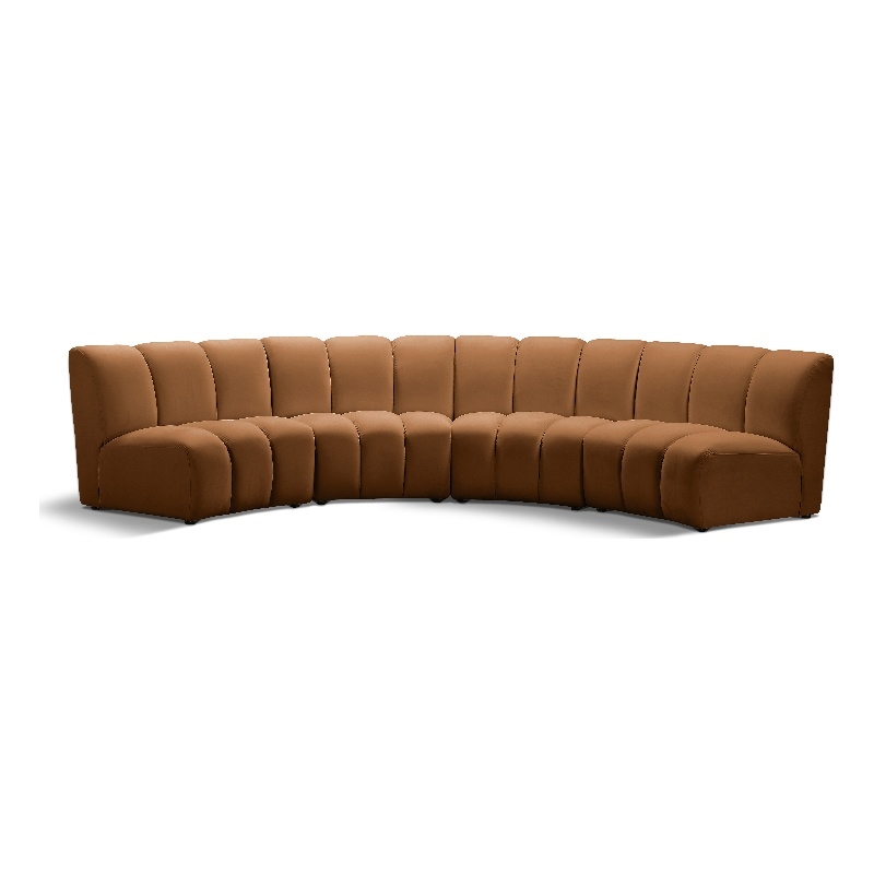 Meridian Furniture Infinity Saddle Velvet 4pc. Modular Sectional