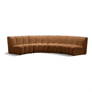 Meridian Furniture Infinity Saddle Velvet 4pc. Modular Sectional