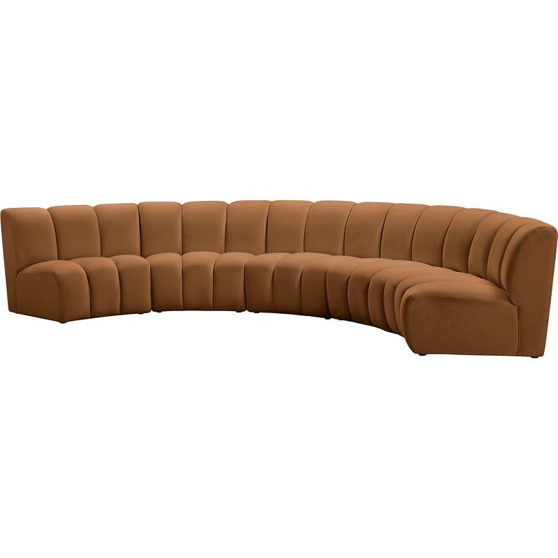 Meridian Furniture Infinity Saddle Velvet 5pc. Modular Sectional