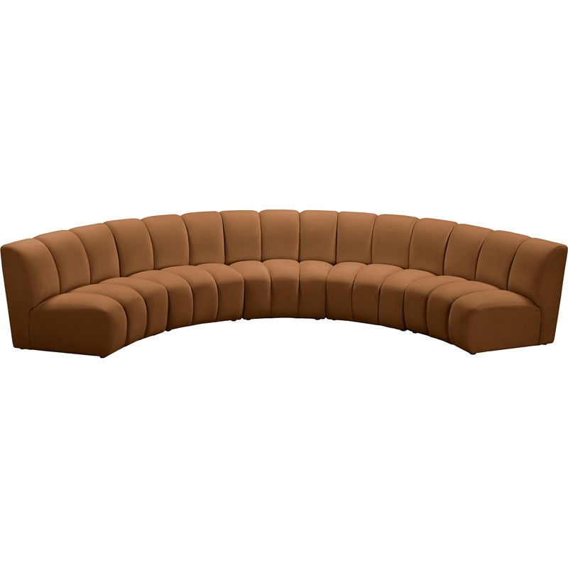 Meridian Furniture Infinity Saddle Velvet 5pc. Modular Sectional