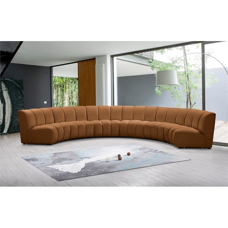 Meridian Furniture Infinity Saddle Velvet 6pc. Modular Sectional