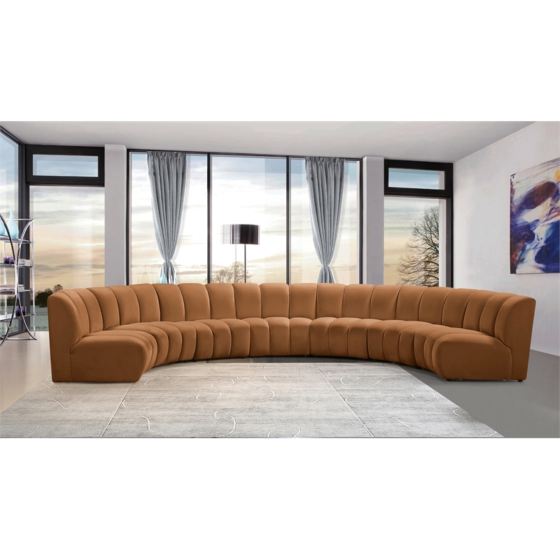 Meridian Furniture Infinity Saddle Velvet 7pc. Modular Sectional