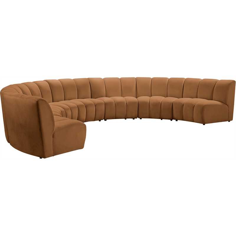 Meridian Furniture Infinity Saddle Velvet 7pc. Modular Sectional