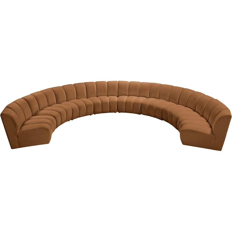 Meridian Furniture Infinity Saddle Velvet 8pc. Modular Sectional