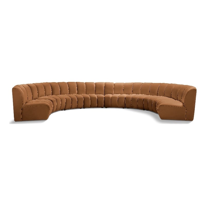 Meridian Furniture Infinity Saddle Velvet 8pc. Modular Sectional