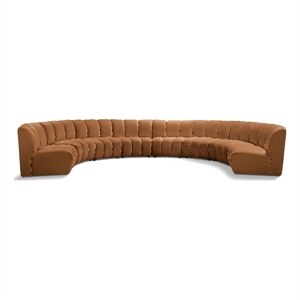 Meridian Furniture Infinity Saddle Velvet 8pc. Modular Sectional