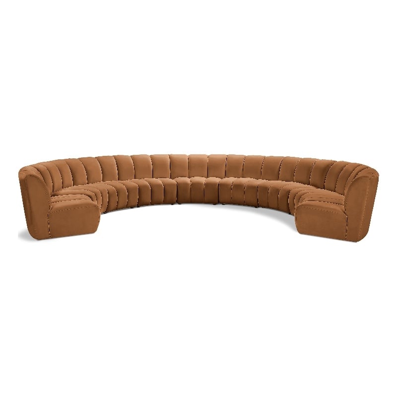 Meridian Furniture Infinity Saddle Velvet 9pc. Modular Sectional