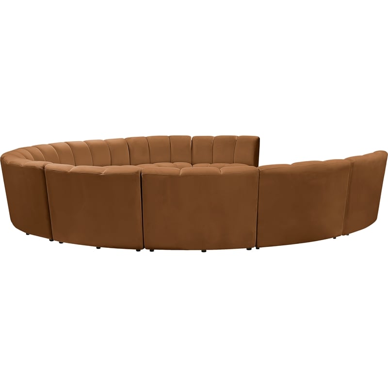 Meridian Furniture Infinity Saddle Velvet 10pc. Modular Sectional