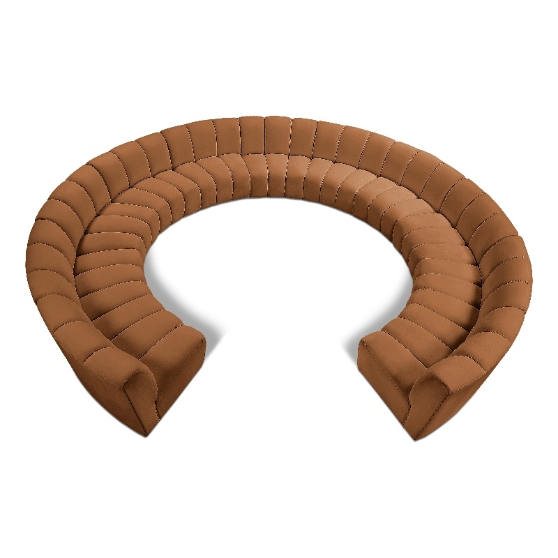 Meridian Furniture Infinity Saddle Velvet 11pc. Modular Sectional