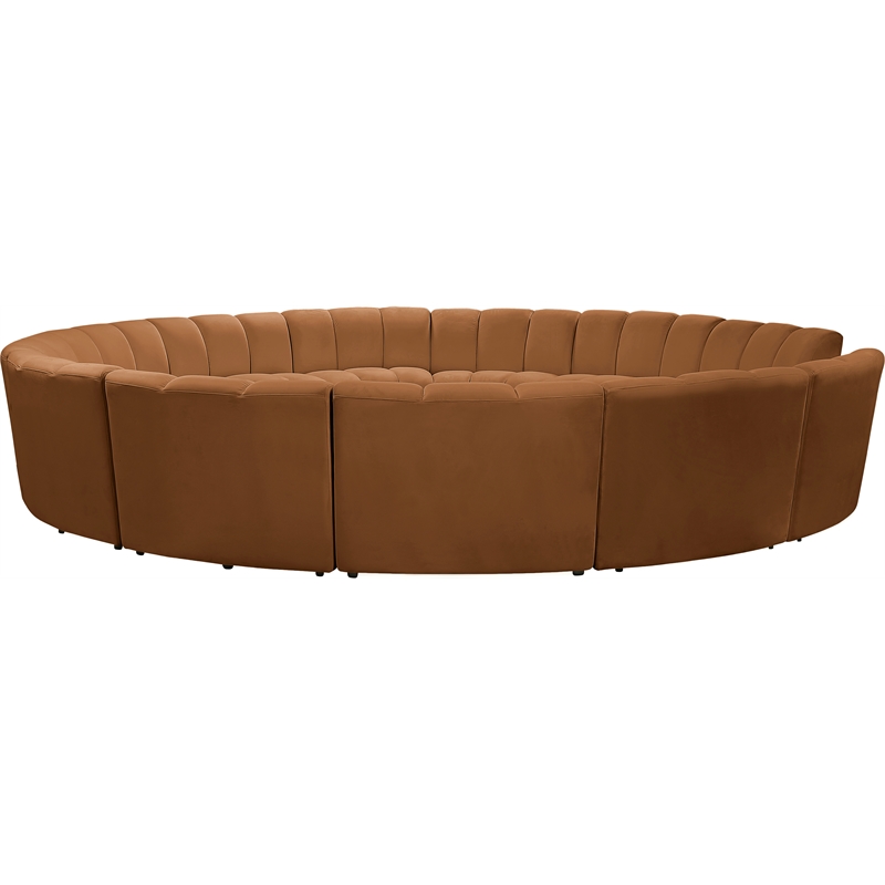 Meridian Furniture Infinity Saddle Velvet 12pc. Modular Sectional