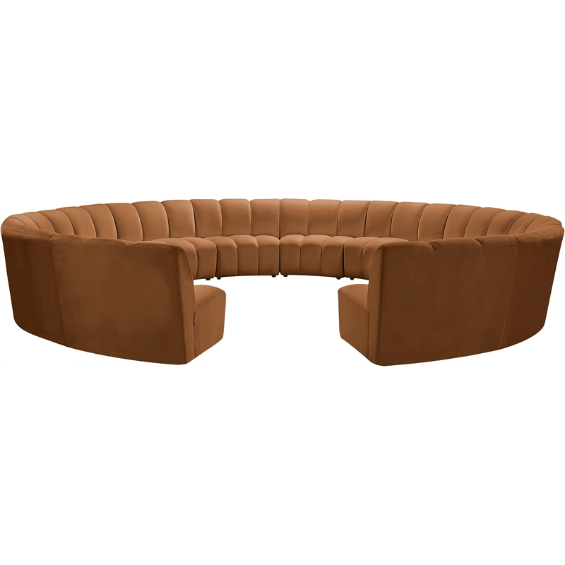 Meridian Furniture Infinity Saddle Velvet 12pc. Modular Sectional