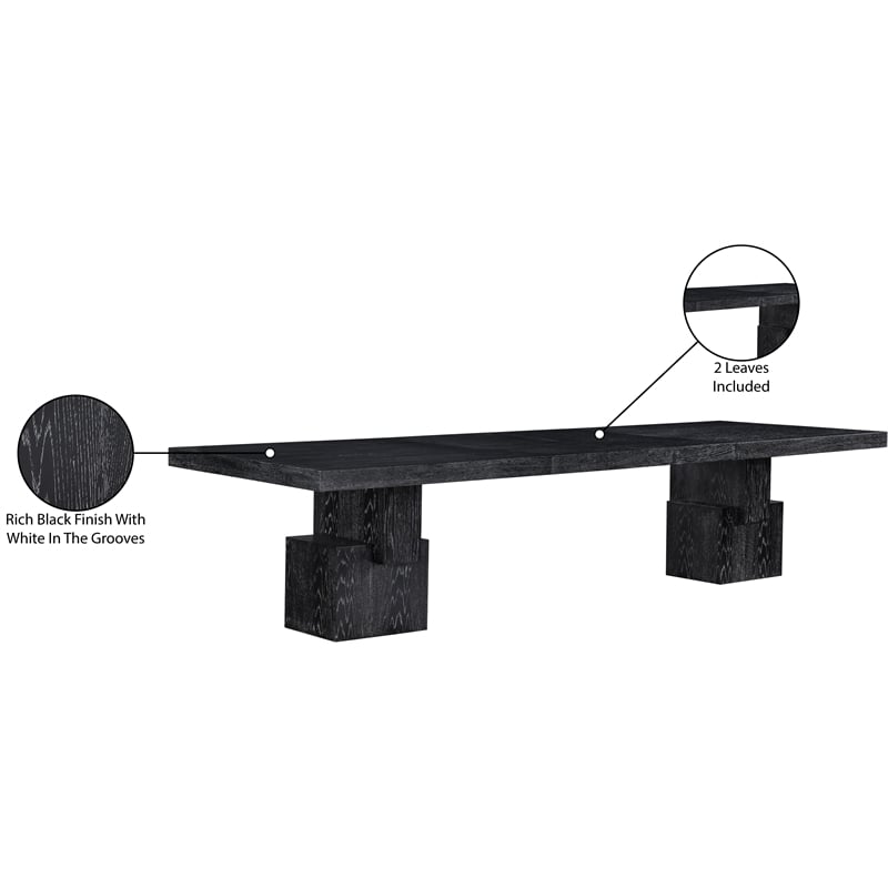 Meridian Furniture Anzio Black Oak Veneer Dining Table