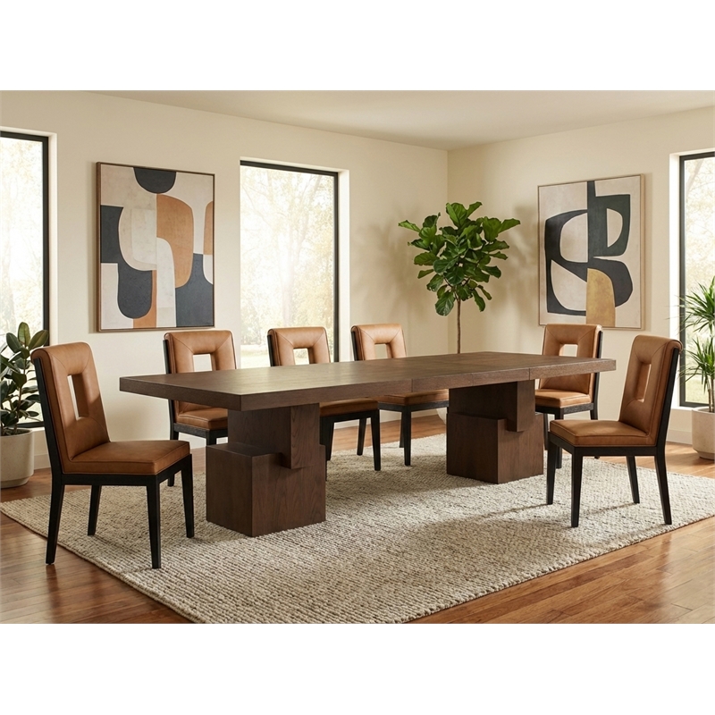 Meridian Furniture Anzio Brown Oak Veneer Dining Table