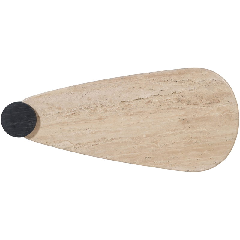 Meridian Furniture Taverna Natural Travertine / Oak Wood / Plywood Coffee Table