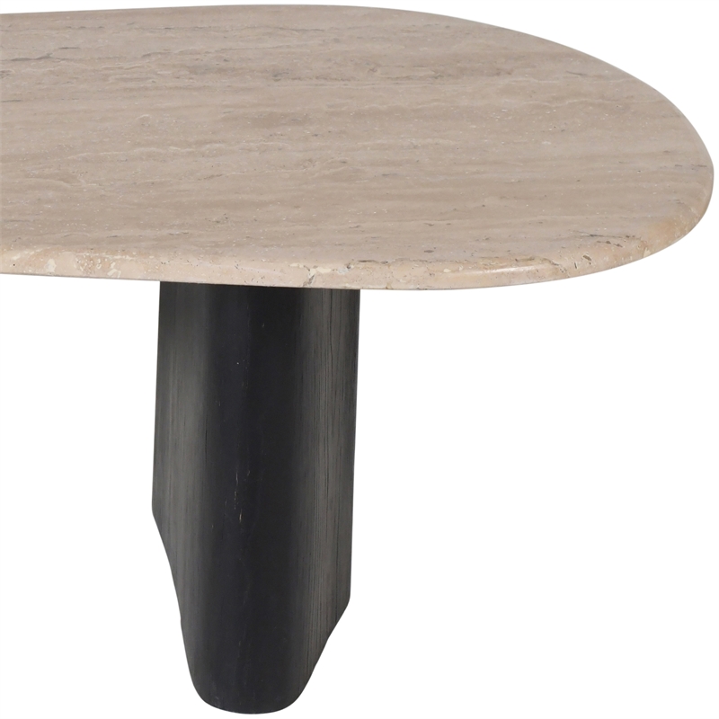 Meridian Furniture Taverna Natural Travertine / Oak Wood / Plywood Coffee Table