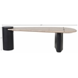 Meridian Furniture Taverna Natural Travertine / Oak Wood / Plywood Coffee Table