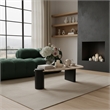 Meridian Furniture Taverna Natural Travertine / Oak Wood / Plywood Coffee Table