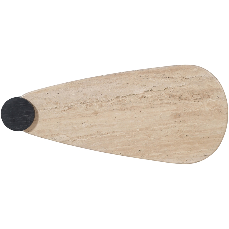 Meridian Furniture Taverna Natural Travertine / Oak Wood / Plywood Coffee Table