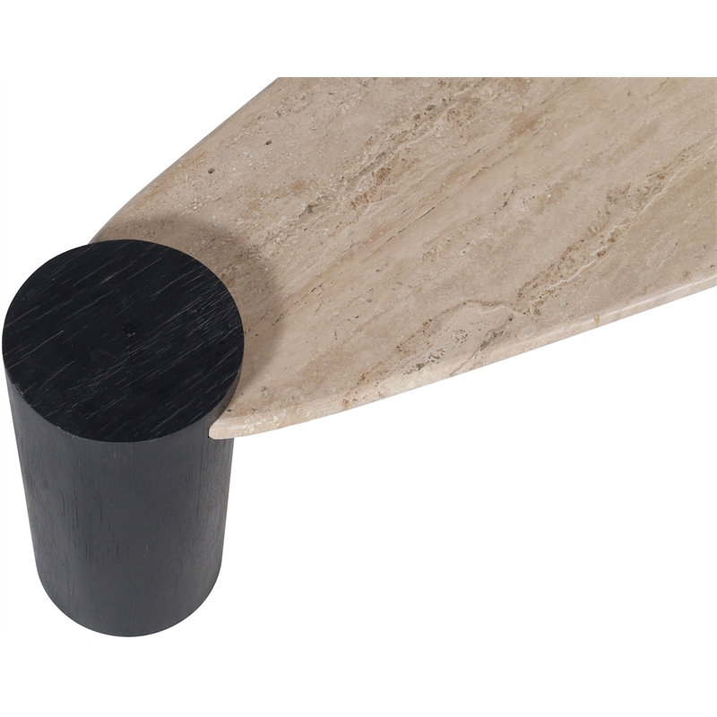 Meridian Furniture Taverna Natural Travertine / Oak Wood / Plywood Coffee Table