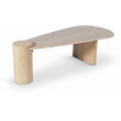 Meridian Furniture Taverna Natural Travertine / Oak Wood / Plywood Coffee Table