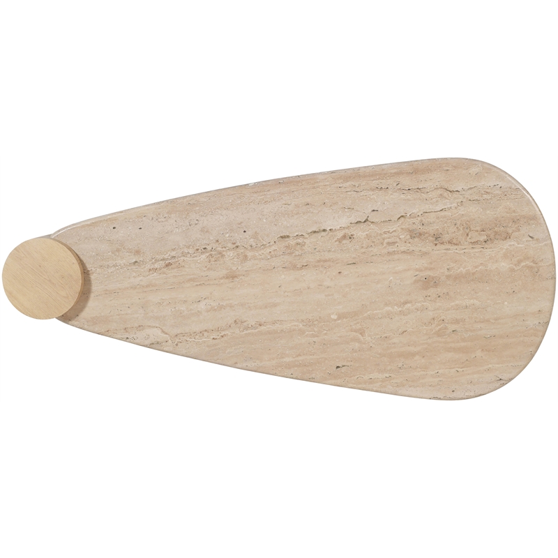 Meridian Furniture Taverna Natural Travertine / Oak Wood / Plywood Coffee Table