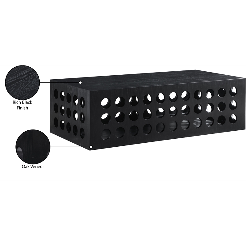 Meridian Furniture Kinsley Black Oak Veneer / MDF Coffee Table