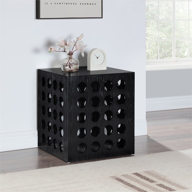 Meridian Furniture Kinsley Black Oak Veneer / MDF End Table