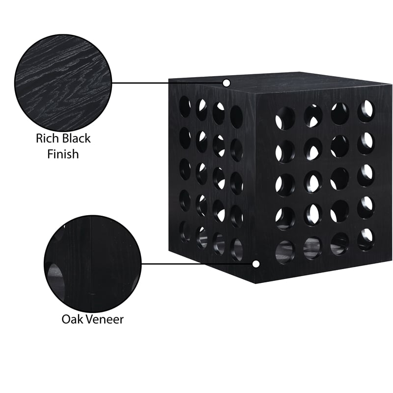 Meridian Furniture Kinsley Black Oak Veneer / MDF End Table