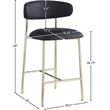 Meridian Furniture Lupita Black Vegan Leather Counter Stool (Set of 2)