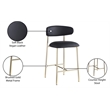 Meridian Furniture Lupita Black Vegan Leather Counter Stool (Set of 2)