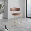 Meridian Furniture Lupita Brown Vegan Leather Counter Stool (Set of 2)