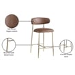 Meridian Furniture Lupita Brown Vegan Leather Counter Stool (Set of 2)