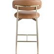 Meridian Furniture Lupita Cognac Vegan Leather Counter Stool (Set of 2)