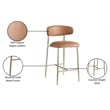 Meridian Furniture Lupita Cognac Vegan Leather Counter Stool (Set of 2)