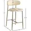 Meridian Furniture Lupita Cream Vegan Leather Counter Stool (Set of 2)