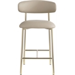 Meridian Furniture Lupita Taupe Vegan Leather Counter Stool (Set of 2)
