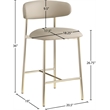 Meridian Furniture Lupita Taupe Vegan Leather Counter Stool (Set of 2)