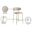Meridian Furniture Lupita Taupe Vegan Leather Counter Stool (Set of 2)