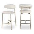 Meridian Furniture Lupita Off White Vegan Leather Counter Stool (Set of 2)