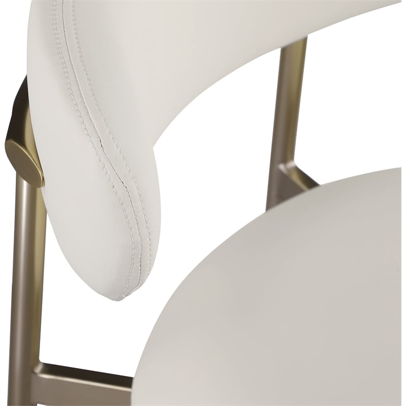 Meridian Furniture Lupita Off White Vegan Leather Counter Stool (Set of 2)