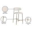 Meridian Furniture Lupita Off White Vegan Leather Counter Stool (Set of 2)