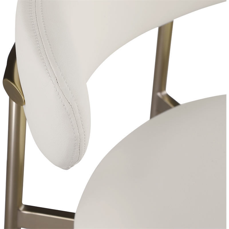 Meridian Furniture Lupita Off White Vegan Leather Counter Stool (Set of 2)