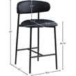 Meridian Furniture Lupita Black Vegan Leather Counter Stool (Set of 2)